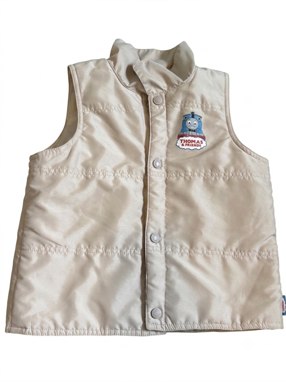 THOMAS & Friends Y2K Vest Beige with Logo Snap up Boys Fits approximately 5T